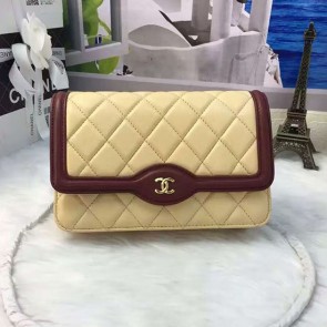 Fake Chanel Lambskin Mini Chain Purse Light Beige A81023 VS03754