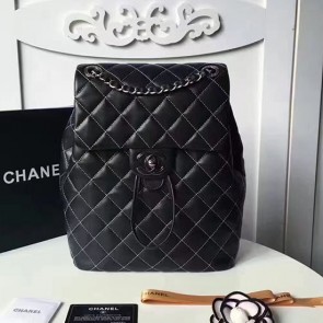 Fake Chanel Quilted Lambskin Backpack Black 170303 VS03923