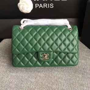 Fake Classic Chanel Lambskin Flap Shoulder Bag Green A01112 VS04940