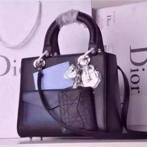 Fake Copy Lady Dior Bag Original Lambskin Leather CD0014 Black VS08791