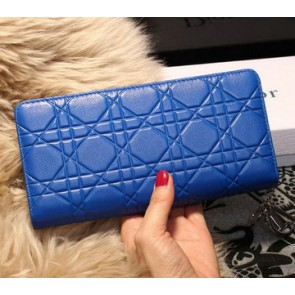 Fake Dior Escapade Wallet in Sheepskin Leahter D1875 Blue VS01057