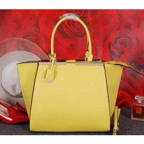 Fake Fendi 3Jours Tote Bag Calfskin Leather FJ2352 Yellow VS06692