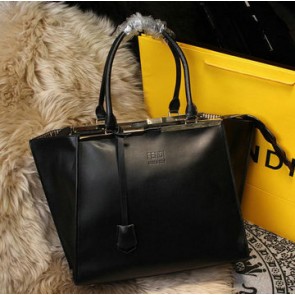 Fake Fendi 3Jours Tote Bag Original Leather FJ2352 Black VS01316