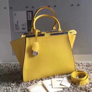 Fake Fendi 3Jours Tote Bag Yellow Original Leather F280501 VS05410