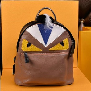Fake Fendi Selleria Backpacks Original Leather F2221 Apricot VS09109