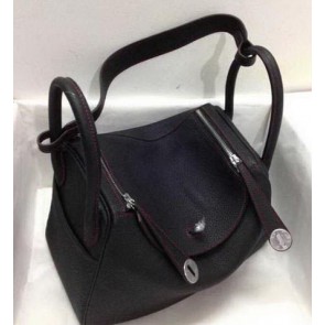 Fake Hermes Lindy 30CM Original Leather Shoulder Bag HLD30 Black VS01686