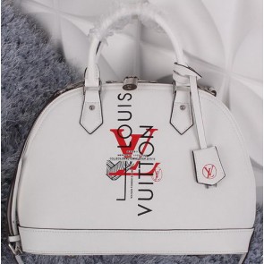 Fake Louis Vuitton Fall 2015 Runway Printed Alma Bag M53155 White VS04328
