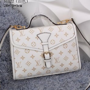 Fake Louis Vuitton Litchi Leather GERMAIN Bag M51122 White VS01502