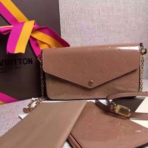 Fake Louis Vuitton Monogram Vernis Pochette Felicie Khaki M61293 VS00928