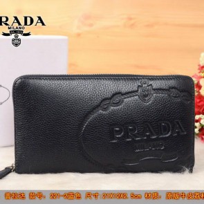 Fake Prada Grainy Leather Clutch P2212 Royal VS03761