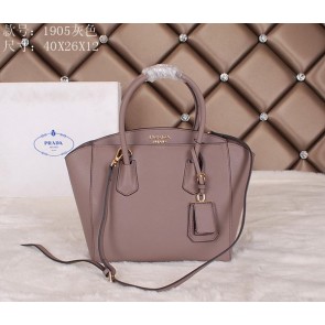 Fake Prada Grainy Leather Tote Bag BN1905 Grey VS04080