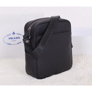 Fake Prada Original Grainy Leather Messenger Bag VS0510 Black VS07102