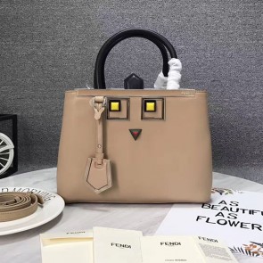 Fake Replica Fendi Dotcom Click Tote Bag Beige FB1752 VS06907
