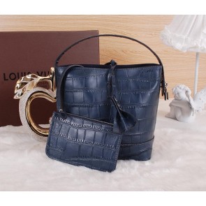 Fake Replica Louis Vuitton NN 14 PM Cuir Nuance Croco Leather M91674 Blue VS09830
