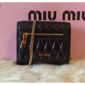 Fake Replica miu miu Matelasse Leather Flap Shoulder Bag RN6196 VS07514