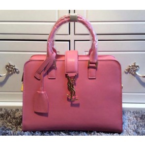 Fake Saint Laurent Cabas Smooth Leather Top Handle Bag Y265764 Pink VS08032