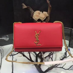 Fake Saint Laurent Medium Kate Monogram Smooth Leather Shoulder Bag Red Y121250 VS06602