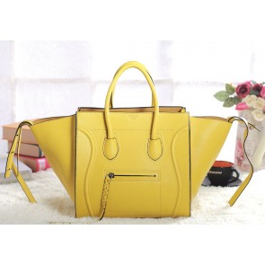 Fashion Celine Luggage Phantom Square Tote Bag 3341 in Yellow Clemence Leather VS06279