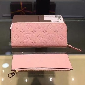 Fashion Louis Vuitton Monogram Empreinte Clemence Wallet Rose Ballerine M60171 VS05291