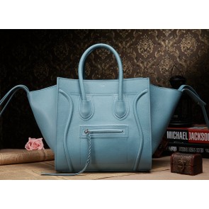 Fashion Replica Celine Luggage Phantom Square Tote Bag 3341 in Light Blue Original Import Palm Skin Leather VS08917
