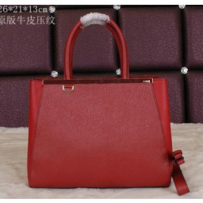 Fendi 2Jours Tote Bag Original Leather 8B8935S Burgundy VS06074