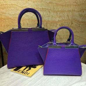 Fendi 3Jours Tote Bag Original Leather Dark Blue F280501 VS07980