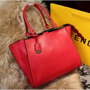 Fendi 3Jours Tote Bag Original Leather FJ2352 Red VS02305