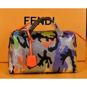 Fendi Camouflage Grainy Leather Tote Bags FD2330 Silver VS00995
