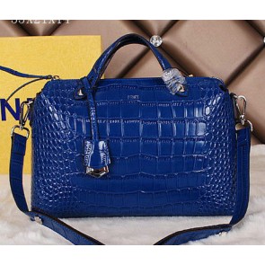 Fendi Fall Winter 2015 Tote Bags Croco Leather F2351 Blue VS05586