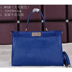 Fendi Icoic Peekaboo Bag Saffiano Leather FD8928L Royal VS06056