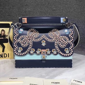 Fendi Kan I Leather Bag Blue 8BT284 VS06796