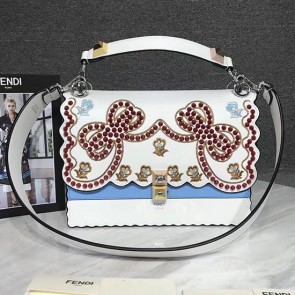 Fendi Kan I Leather Bag White 8BT284 VS00213