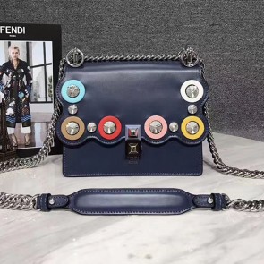 Fendi Kan I Small Blue Leather Mini Bag 8M03812 VS04818