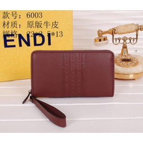 Fendi Original Leather Clutch F6003 Wine VS00655