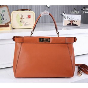 Fendi Peekaboo Bag Calfskin Leather FD8839 Wheat VS07707