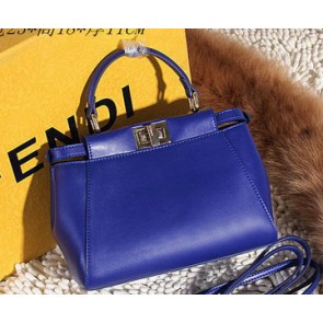 Fendi Peekaboo Bag Smooth Leather FD6035 Blue VS07565