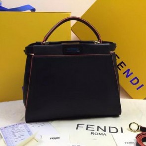 Fendi Peekaboo Bags Original Leather FD2015 Black&Orange VS06417