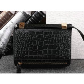 Givenchy Pandora Box Bag Croco Leather G9986 Black VS09084