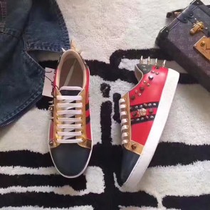 Gucci Ace Studded Leather Low-top Sneaker Red 431908 VS06482