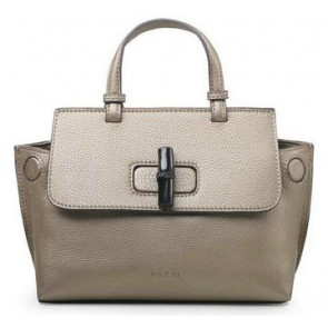 Gucci Bamboo Daily Leather Top Handle Bag 370830 Gold VS06996