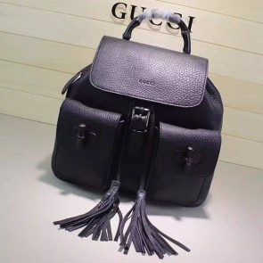 Gucci Bamboo Leather Backpack Black 370833 VS06950