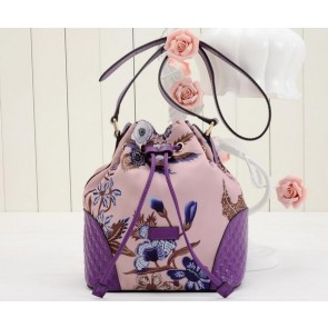 Gucci Camouflage Leather Bucket Bag 354228 Purple VS08409