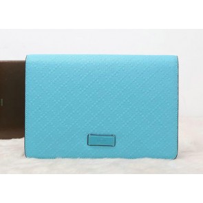 Gucci Diamante Leather Clutch G8028 Light Blue VS04472