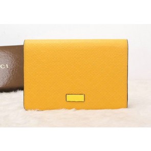 Gucci Diamante Leather Clutch G8028 Yellow VS05798