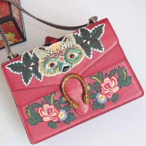Gucci Dionysus Embroidered Owl Shoulder Bag Red 400235 VS06369