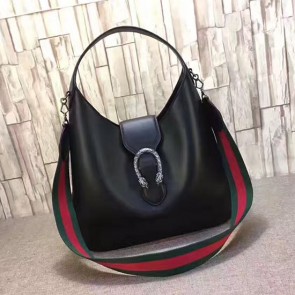 Gucci Dionysus Medium Leather Hobo Bag Black 446687 VS08653