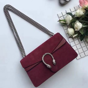 Gucci Dionysus Suede Shoulder Bag Burgundy 400249 VS06648
