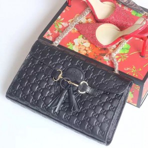 Gucci Emily Guccissima Leather Shoulder Bag Black 295402 VS06644