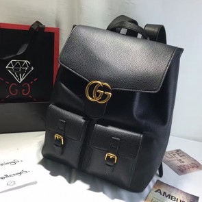 Gucci GG Marmont Leather Backpack Black 429007 VS00671