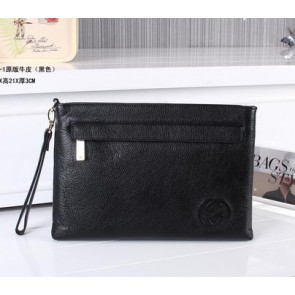 Gucci Grainy Leather Clutch 20221 Black VS01943